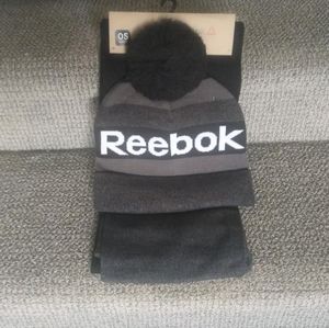 Reebok men's pom beanie hat and scarf set.